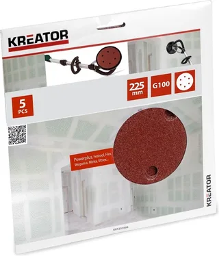 G100 Rundschleifpapier Für Gipskartonplatten 225 Mm 5 Einheiten von Kreator – Produktbild 1 von 3
