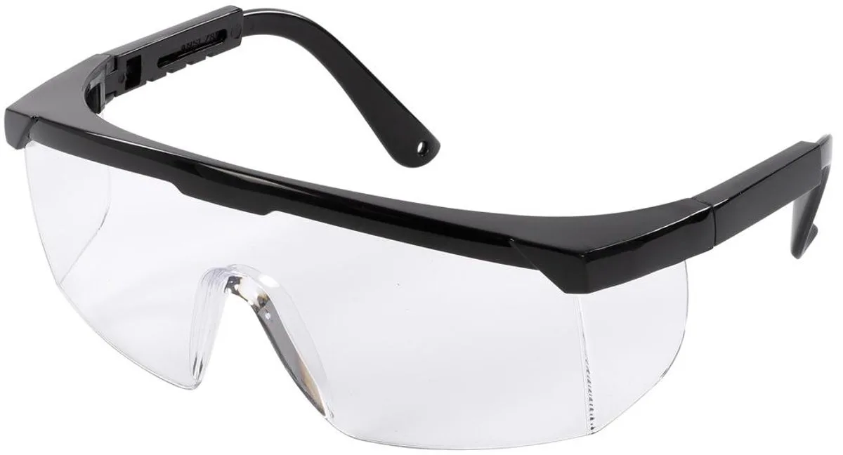 Veiligheidsbril KRTS70002 - Beschermbril - clear adjustable - Veiligheidsbril verstelbaar, oogbeschermer fra Kreator, Sort – produktbillede