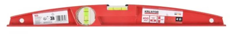 Waterpas KRTH70901 – Trapezium Vorm, 400 mm – Lichtgewicht Aluminium Behuizing - Gereedschap de Kreator, Rouge – image du produit