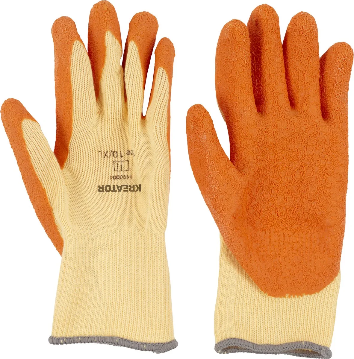 Werkhandschoenen KRTS74001XL - latex coating - xl - Werkhandschoenen van Kreator, Geel, Oranje – productafbeelding