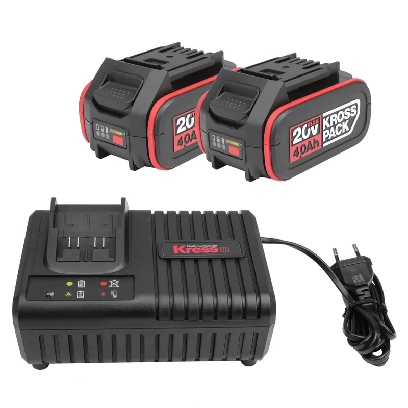 20 V KrossPack 2 x 4.0 Ah Akku + Ladegerät 6 A KAD21 de Kress – image du produit