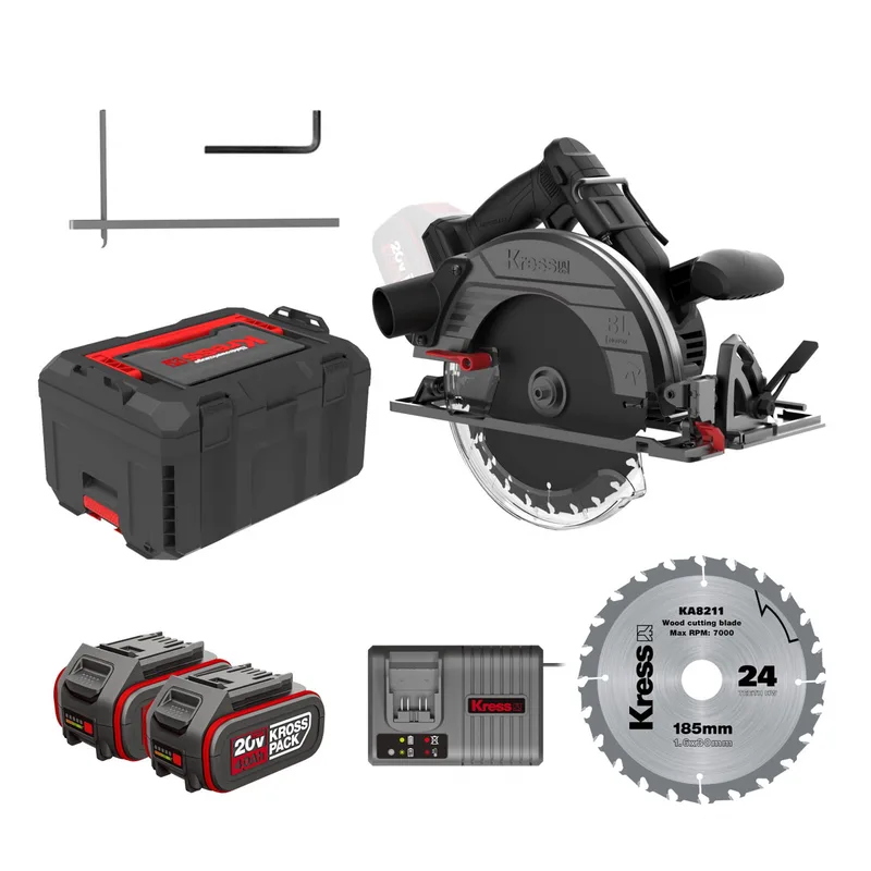 AkkuHandkreissäge 185 mm KUE15 20 V Kreissäge KomplettSet mit 2 x 4.0 Ah Akku + Ladegerät 6 A de Kress – image du produit