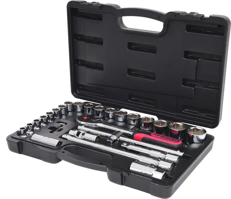 1/2 CHROMEplus Steckschlüssel-Satz 28 Teile Flank Traction. KS Tools Werkzeuge- Maschinen GmbH 56685049 von KS Tools – Produktbild