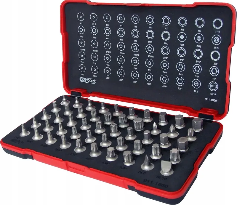 50-delige Doppenset 6,3mm DIN 3120 - Professioneel Gereedschap by KS Tools – product image