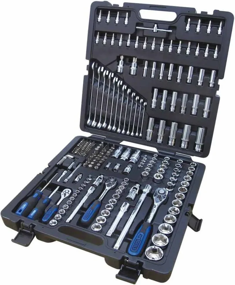 KS Tools 1/4 Zoll+3/8 Zoll+1/2 Zoll CHROMEplus Steckschlüssel-Satz, 216-tlg. von KS Tools, Kleurloos – Produktbild