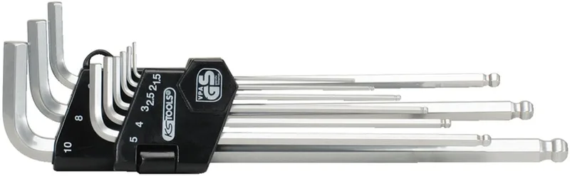 Classic - Lange Inbussleutel Set - Kogelvormige Kop - Chroom Vanadium Staal von KS Tools, Transparent – Produktbild