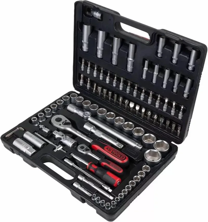 CLASSIC Ratelsleutel en doppen set 96-delig 17.0796 de KS Tools, Kleurloos – image du produit