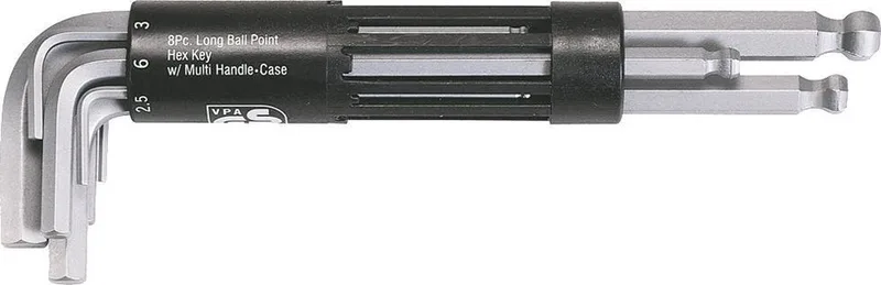 Classic Serie - Inbussleutelset 3 in 1 - Extra Lang - Kogelkop - DIN/ISO 2936 von KS Tools, Weiß – Produktbild