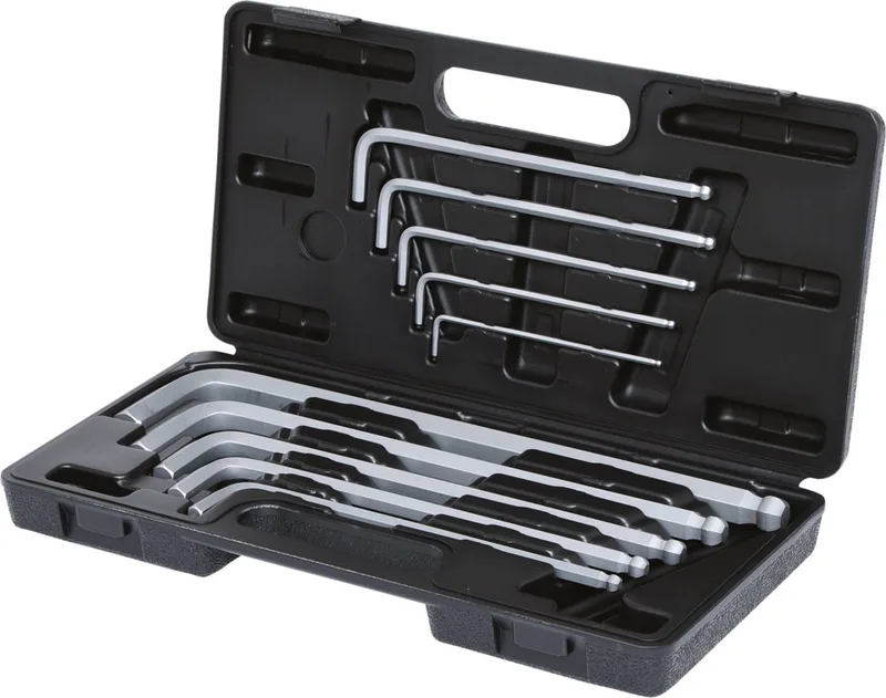 Classic Serie - Inbussleutelset - 6-kant - 10 stuks - Lange Lengte de KS Tools, Mat Chroom – image du produit