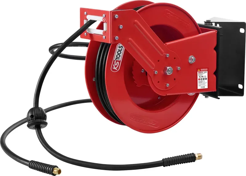 Druckluft-Schlauchaufroller Ø10 mm, Ansc 515.3425 Pneumatische slanghaspel 20 m Muurbevestiging by KS Tools – product image 1 of 2