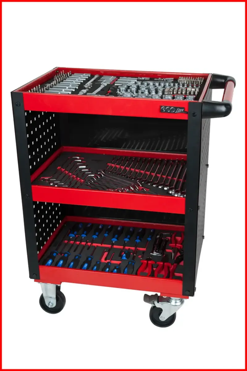 ECOline Werkplaats gereedschapswagen 68.2x42.6x85 cm 890.0006 de KS Tools, Rouge – image du produit 2 sur 3