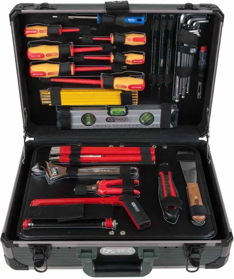 KS Tools 9110628 911.0628 Jeu doutils pour électricien en valise de KS Tools, Rouge – image du produit