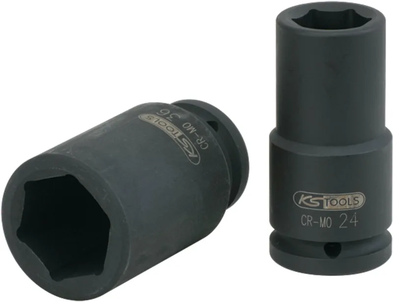 ERGOTORQUE - Krachtdop 6-kant lang - 17 mm - 3/4" aansluiting - extra diep - professioneel gebruik by KS Tools, Black – product image