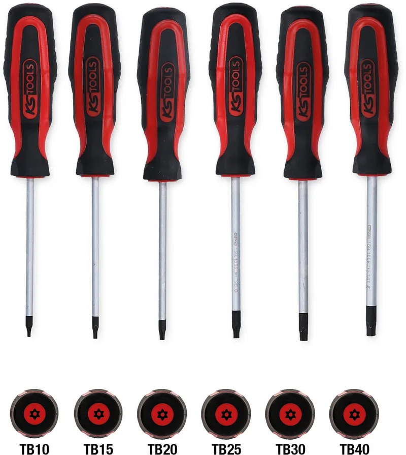 ERGOTORQUEplus schroevendraaierset 6-delig Torx met boring - 159.0040 by KS Tools, Black – product image