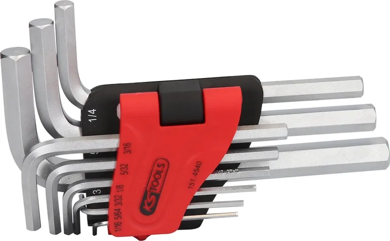 Inbus Haakse schroevendraaierset 1/16 inch, 5/64 inch, 3/32 inch, 1/18 inch, 5/32 inch, 3/16 inch, 1/4 inch, 5 de KS Tools, Kleurloos – image du produit
