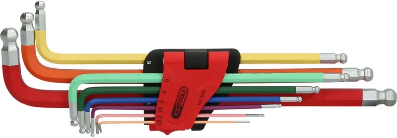 Inbus Haakse schroevendraaierset 1.5 mm, 2 mm, 2.5 mm, 3 mm, 4 mm, 5 mm, 6 mm, 8 mm, 10 mm 9-delig by KS Tools, Kleurloos – product image