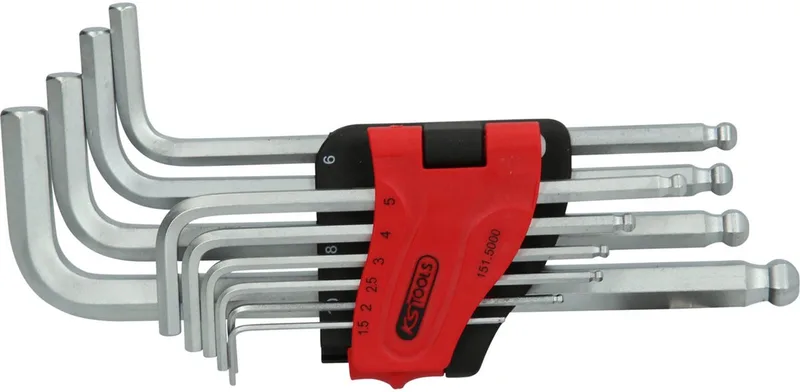 Kogelomloop inbussleutelset lang 10 stuks - 151.5000 by KS Tools – product image