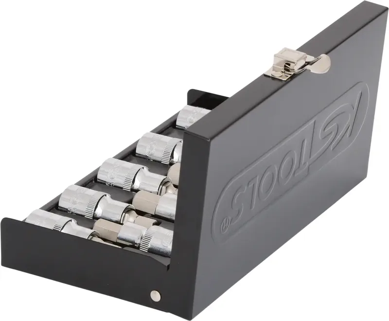 KS Tools 1/2" CHROMEplus Bit-Stecknuss-Satz Innensechskant, 9-teilig 4-17mm,kurz by KS Tools – product image 2 of 2