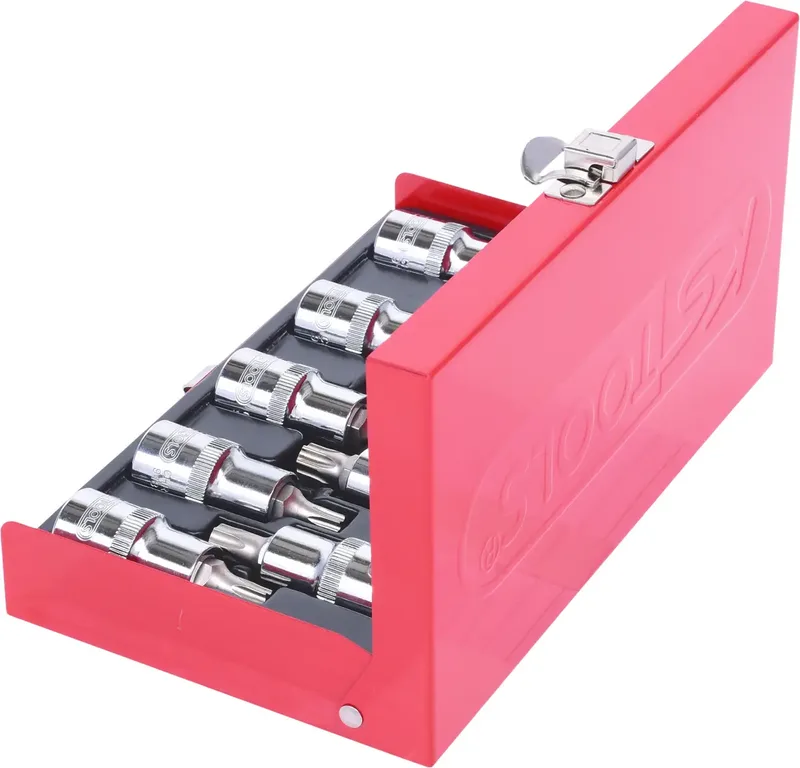 KS Tools 1/2" CHROMEplus Bit-Stecknuss-Satz TX, 9-teilig T20-T60 by KS Tools – product image 2 of 2