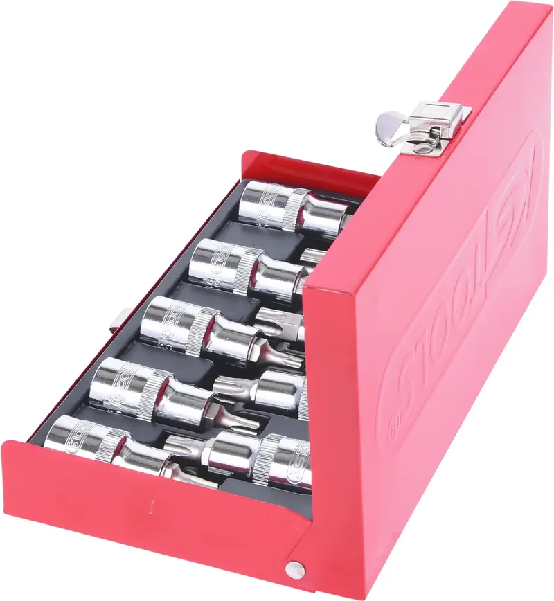 KS Tools 1/2" CHROMEplus Bit-Stecknuss-Satz TX, Bohrung, 9-teilig TB20-TB60 fra KS Tools – produktbillede 2 af 2