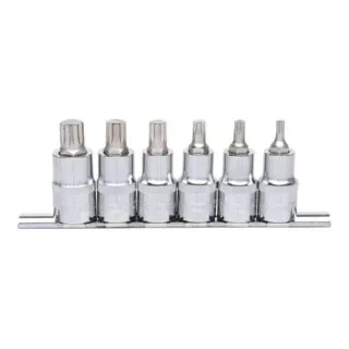 KS Tools 1/2" CHROMEplus Bit-Stecknuss-Satz XZN, 6-teilig M5-M14 by KS Tools – product image 1 of 2