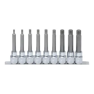 KS Tools 1/2" CHROMEplus RIBE-Bit-Stecknuss-Satz, lang, 9-teilig M5-M14 by KS Tools – product image