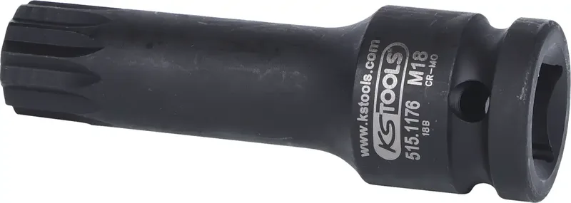 KS Tools 1/2" Kraft-Bit-Stecknuss XZN,lang,M18 by KS Tools – product image 2 of 2