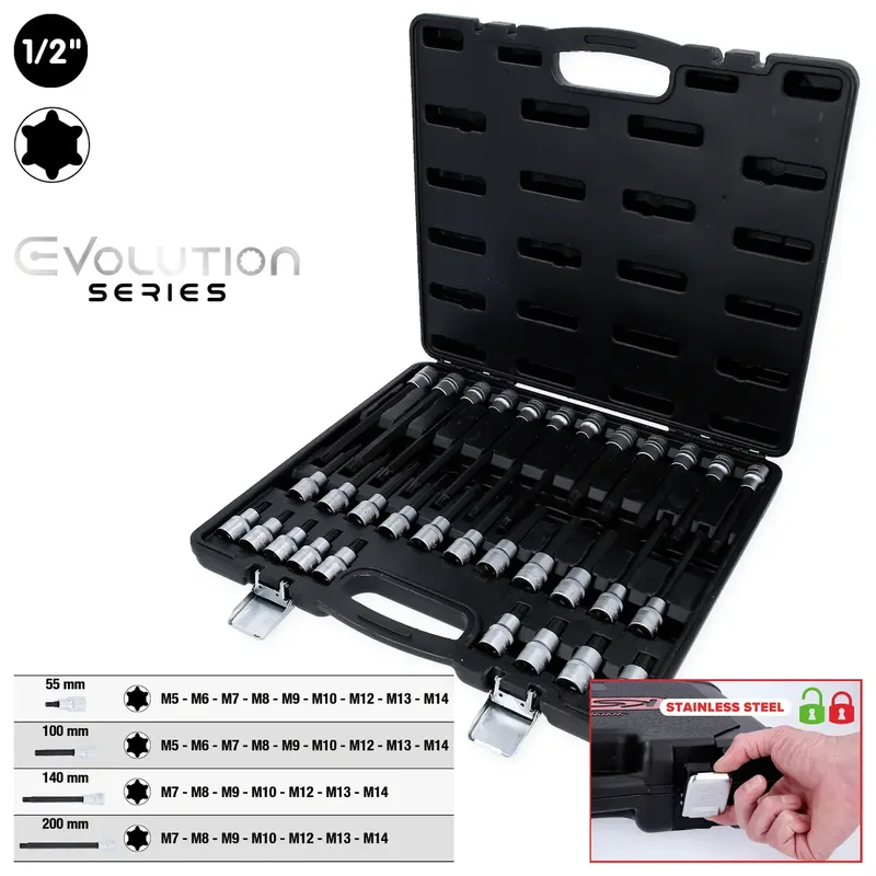 KS Tools 1/2" RIBE® Bit-Stecknuss-Satz, 32-tlg, kurz, lang und extra lang von KS Tools – Produktbild 3 von 3