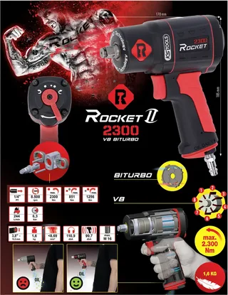 KS Tools 1/2 ROCKET II Hochleistungs-Druckluft-Schlagschrauber 2.300 Nm - 512.0002 fra KS Tools, Rød – produktbillede 3 af 3