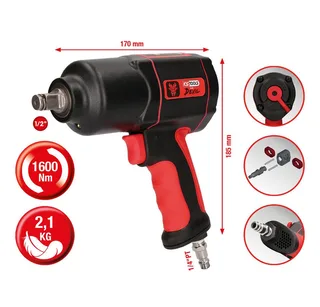 KS TOOLS 1/2" The Devil krachtige slagmoersleutel 1.600 Nm - 515.1200 van KS Tools – productafbeelding 2 van 4