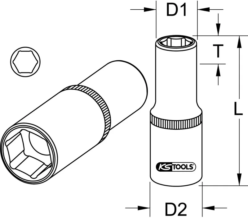 KS TOOLS 1/2" Zeskant dopsleutel lang 30 mm - 917.1255 von KS Tools – Produktbild