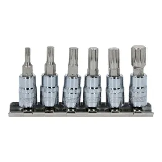 KS Tools 1/4"CHROMEplus Bit-Stecknuss-Satz XZN, 6-teilig von KS Tools – Produktbild