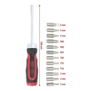 KS TOOLS 12 in 1 Ratel-Bit-Schroevendraaier - 159.2035 van KS Tools – productafbeelding
