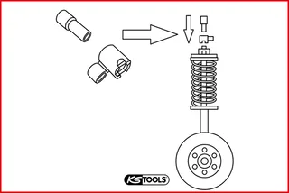 KS Tools 150.9425 Speciale schokdempercontrahouder-gereedschapsset voor Volvo, 2-delig de KS Tools – image du produit 2 sur 3