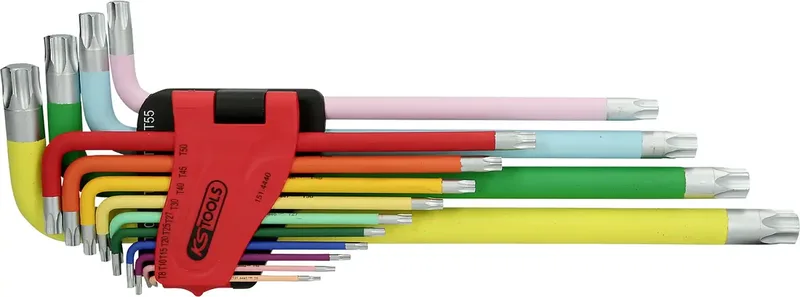KS Tools 151.4440 TX Haakse schroevendraaierset T 8, T 10, T 15, T 20, T 25, T 27, T 30, T 40, T 45, T 50, T 55, T 60, T 70, T 80 14-delig de KS Tools – image du produit 1 sur 3