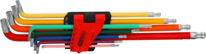KS Tools 151.4530 TX Haakse schroevendraaierset T 10, T 15, T 20, T 25, T 27, T 30, T 40, T 45, T 50 9-delig de KS Tools – image du produit 1 sur 2