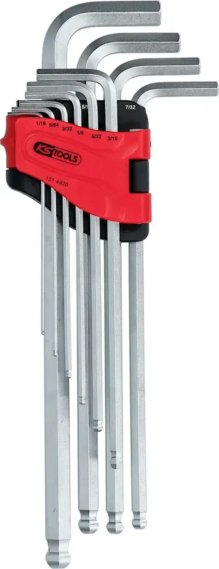 KS Tools 1514920 Inbus Haakse schroevendraaierset 1/16 inch, 5/64 inch, 3/32 inch, 1/8 inch, 5/32 inch, 3/16 inch, 7/32 inch, 1/4 inch, 5/16 inch, 3/8 inch de KS Tools – image du produit 2 sur 2