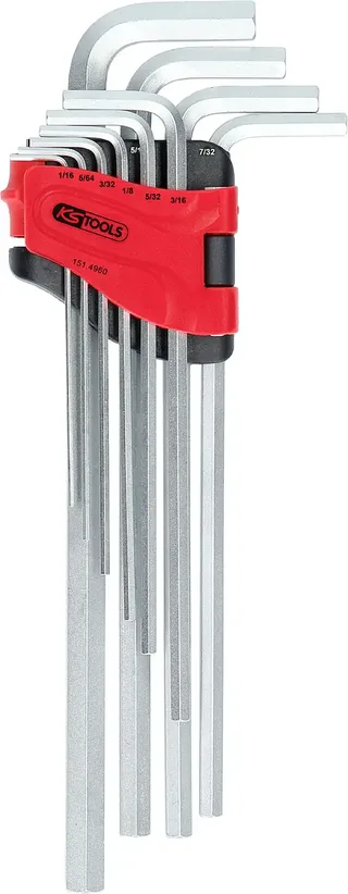 KS Tools 1514960 Inbus Haakse schroevendraaierset 1/16 inch, 5/64 inch, 3/32 inch, 1/8 inch, 5/32 inch, 3/16 inch, 1/4 inch, 5/16 inch, 3/8 inch, 7/32 inch de KS Tools – image du produit 2 sur 2