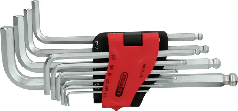 KS Tools 1515100 Inbus Haakse schroevendraaierset 1/16 inch, 5/64 inch, 3/32 inch, 1/8 inch, 5/32 inch, 3/16 inch, 7/32 inch, 1/4 inch, 5/16 inch, 3/8 inch de KS Tools – image du produit 1 sur 2