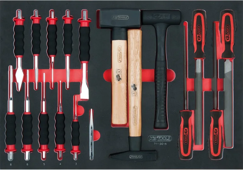 KS Tools 18-delige gereedschapsset: vijlen,beitels & hamers by KS Tools, Silver – product image