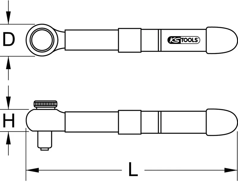 KS TOOLS 3/8" Mini Momentsleutel met beschermende isolatie en omschakelbare ratelkop 5-25Nm - 117.1184 de KS Tools – image du produit
