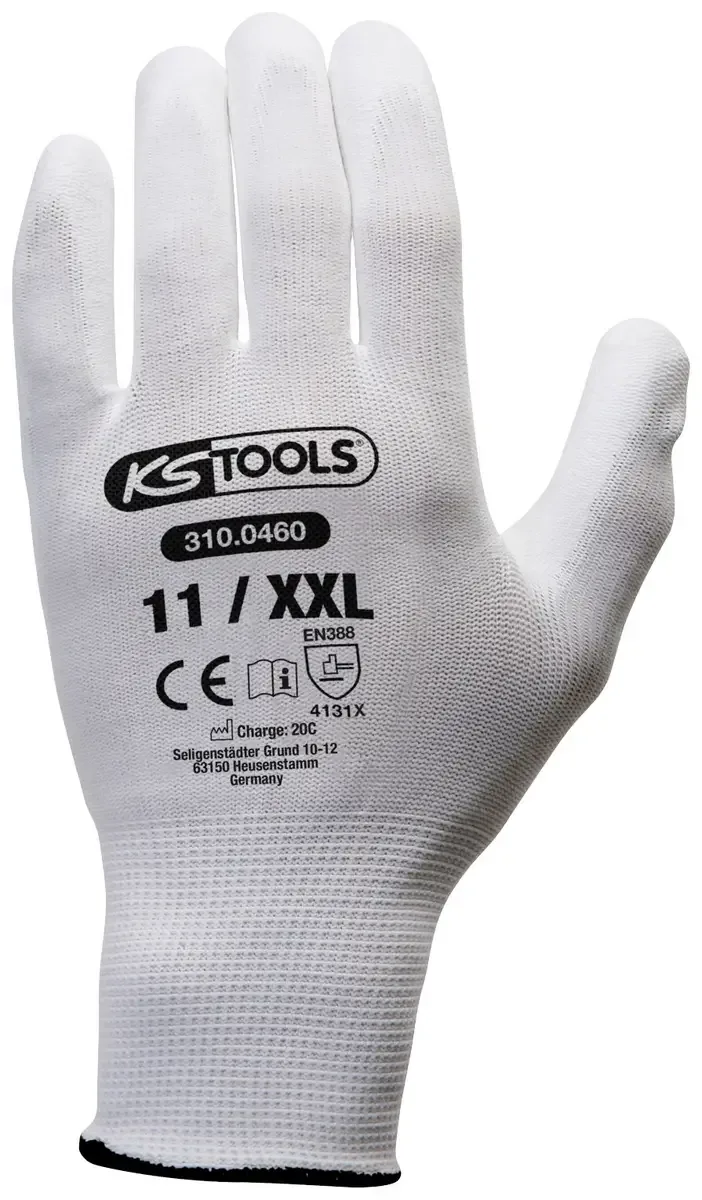 KS Tools 310.0460 310.0460 Werkhandschoen Maat (handschoen): 11 EN 388 12 stuk(s) de KS Tools, Blanc – image du produit