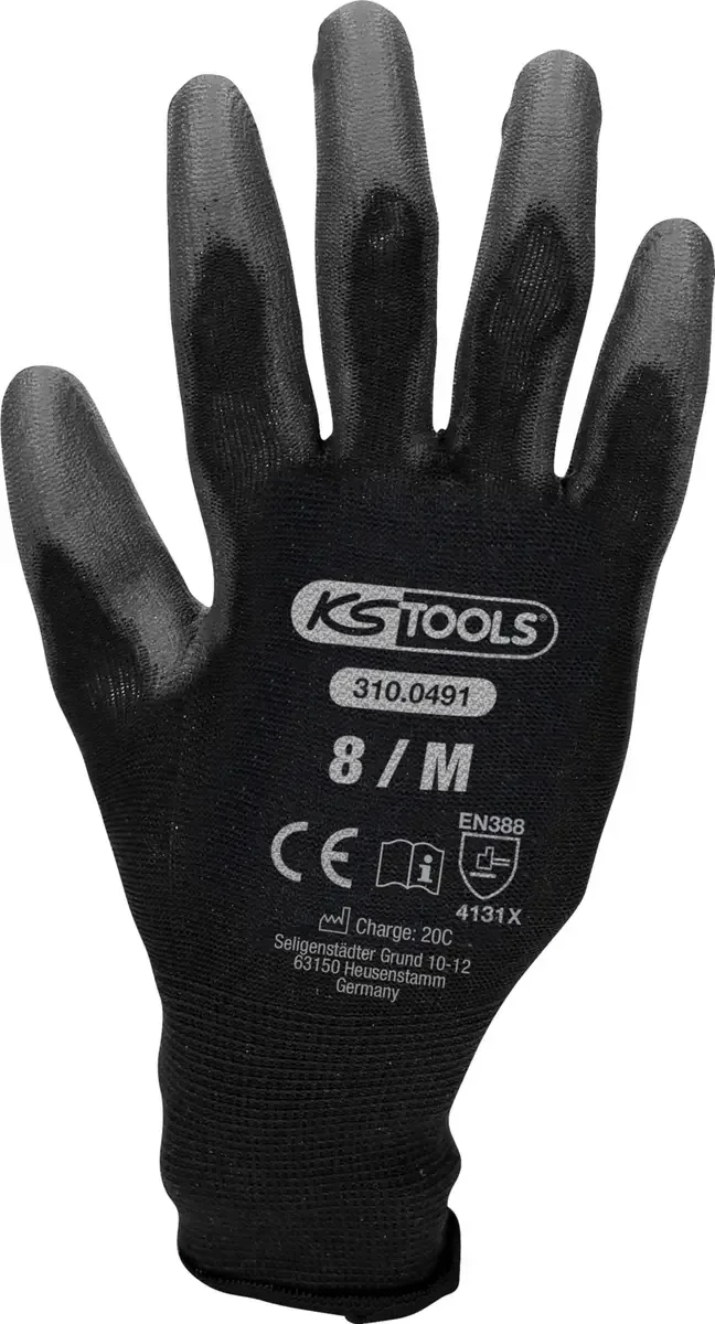 KS Tools 310.0491 310.0491 Werkhandschoen Maat (handschoen): 8 EN 388 12 stuk(s) de KS Tools, Noir – image du produit