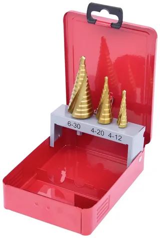 HSS TiN Stufenbohrer-Satz, Stahlblechkassette 3-teilig von KS Tools – Produktbild 1 von 2