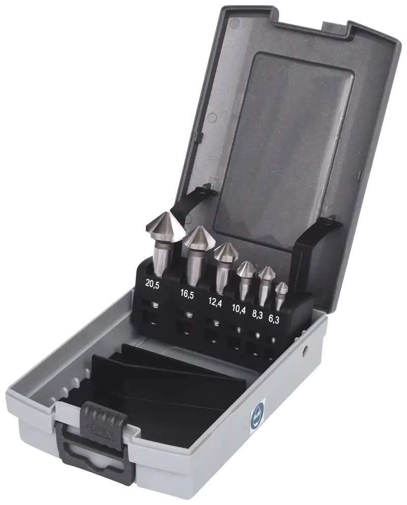 HSS Kegel- und Entgratsenker-Satz, Kunststoffkassette 6-teilig von KS Tools – Produktbild