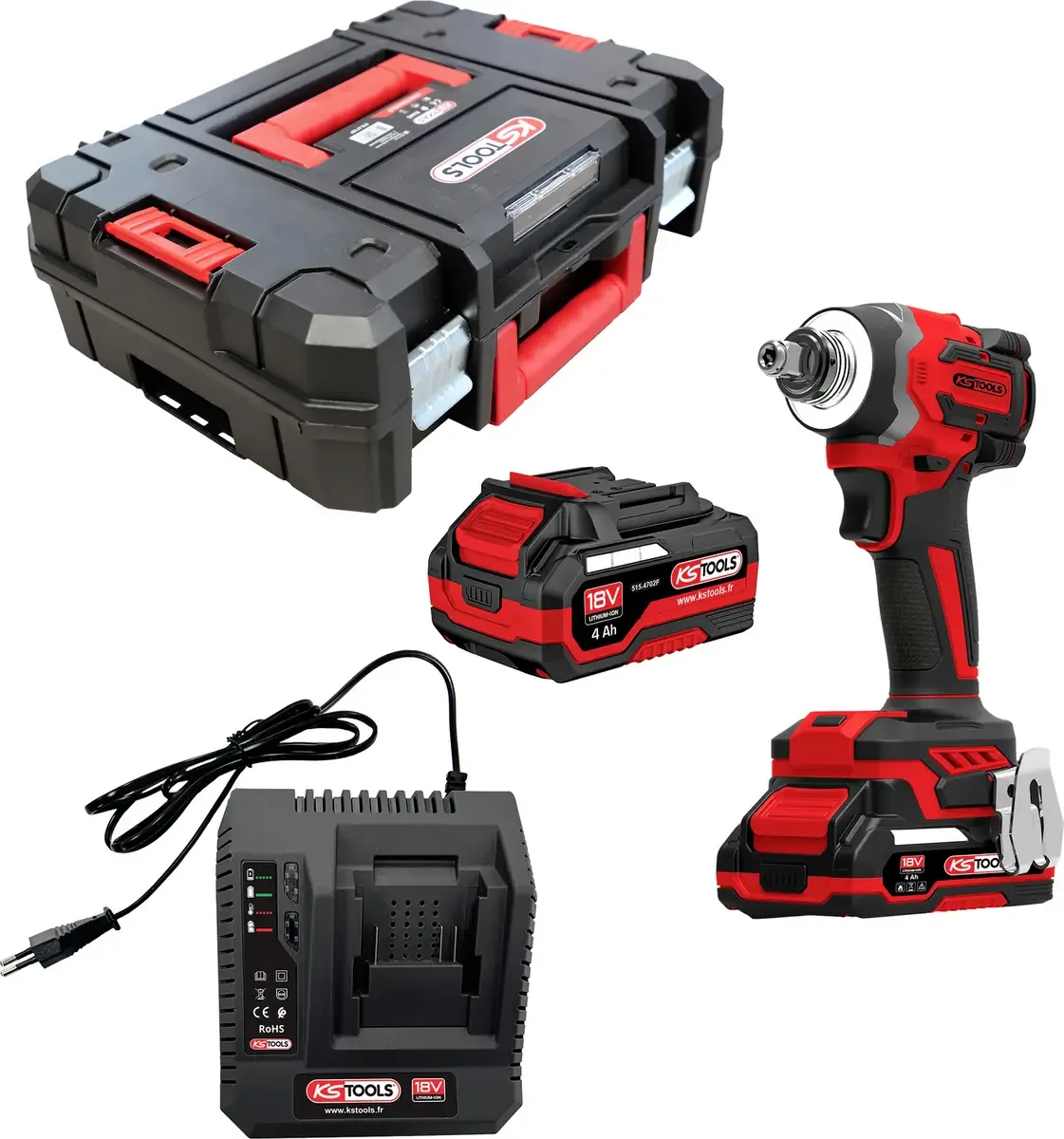 KS Tools 515.4745F Akku-Schlagschrauber Max. Löse-Drehmoment: 230 Nm (Bits) / 320 Nm, Max. Rechtslauf-Drehmoment Stufe 1: 60 Nm, Max. Rechtslauf-Drehmoment von KS Tools – Produktbild