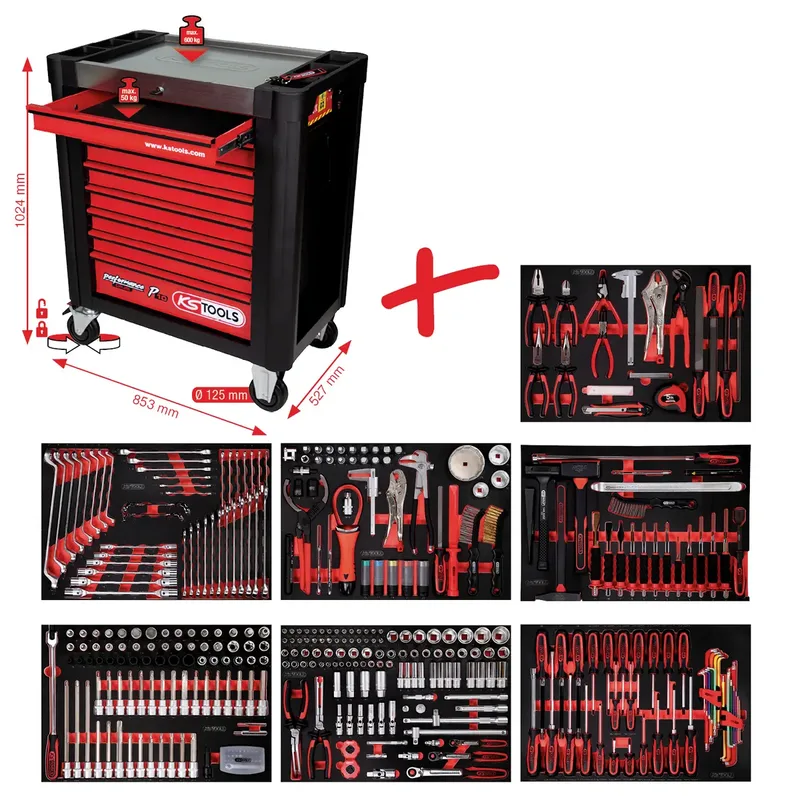KS Tools 810.7397 Werkstattwagen Herstellerfarbe: Schwarz, Rot by KS Tools – product image 3 of 3