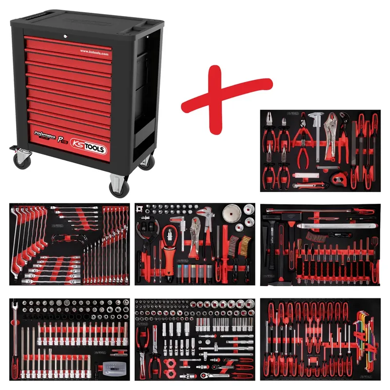 KS Tools 815.7397 Werkstattwagen Herstellerfarbe: Schwarz, Rot von KS Tools – Produktbild 1 von 3