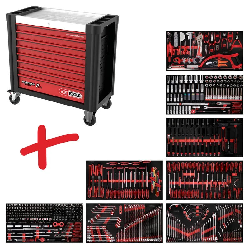 KS Tools 825.8564 Werkplaatswagen Kleur (specifiek): Zwart, Rood van KS Tools – productafbeelding