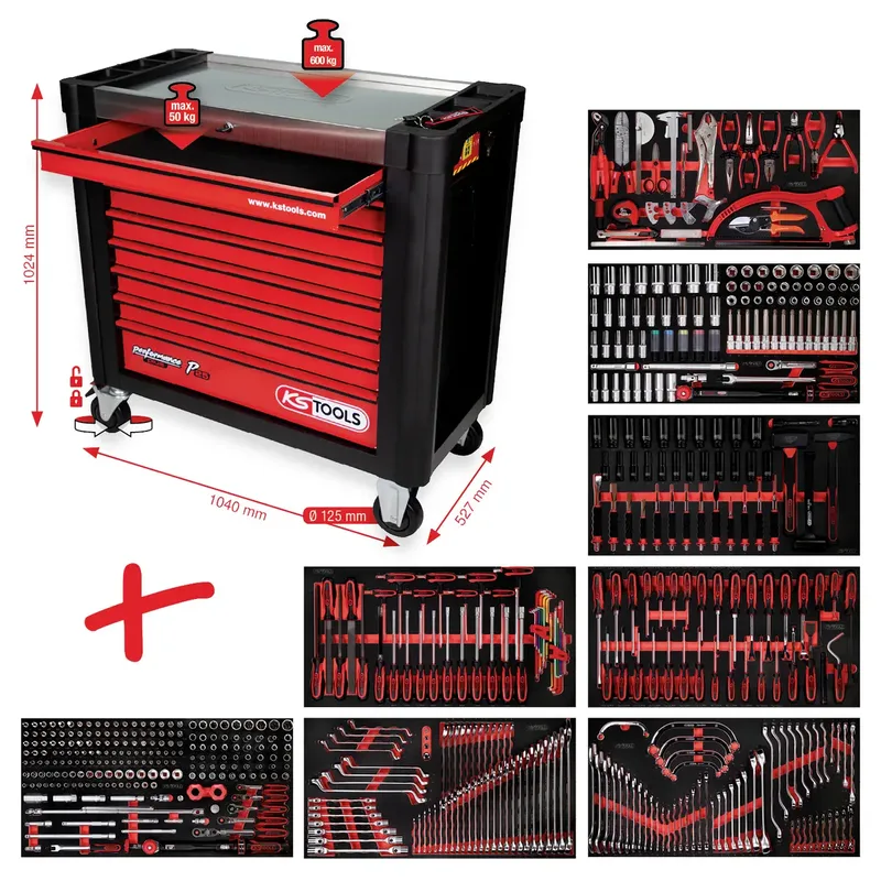 KS Tools 825.8564 Werkstattwagen Herstellerfarbe: Schwarz, Rot by KS Tools – product image 3 of 3